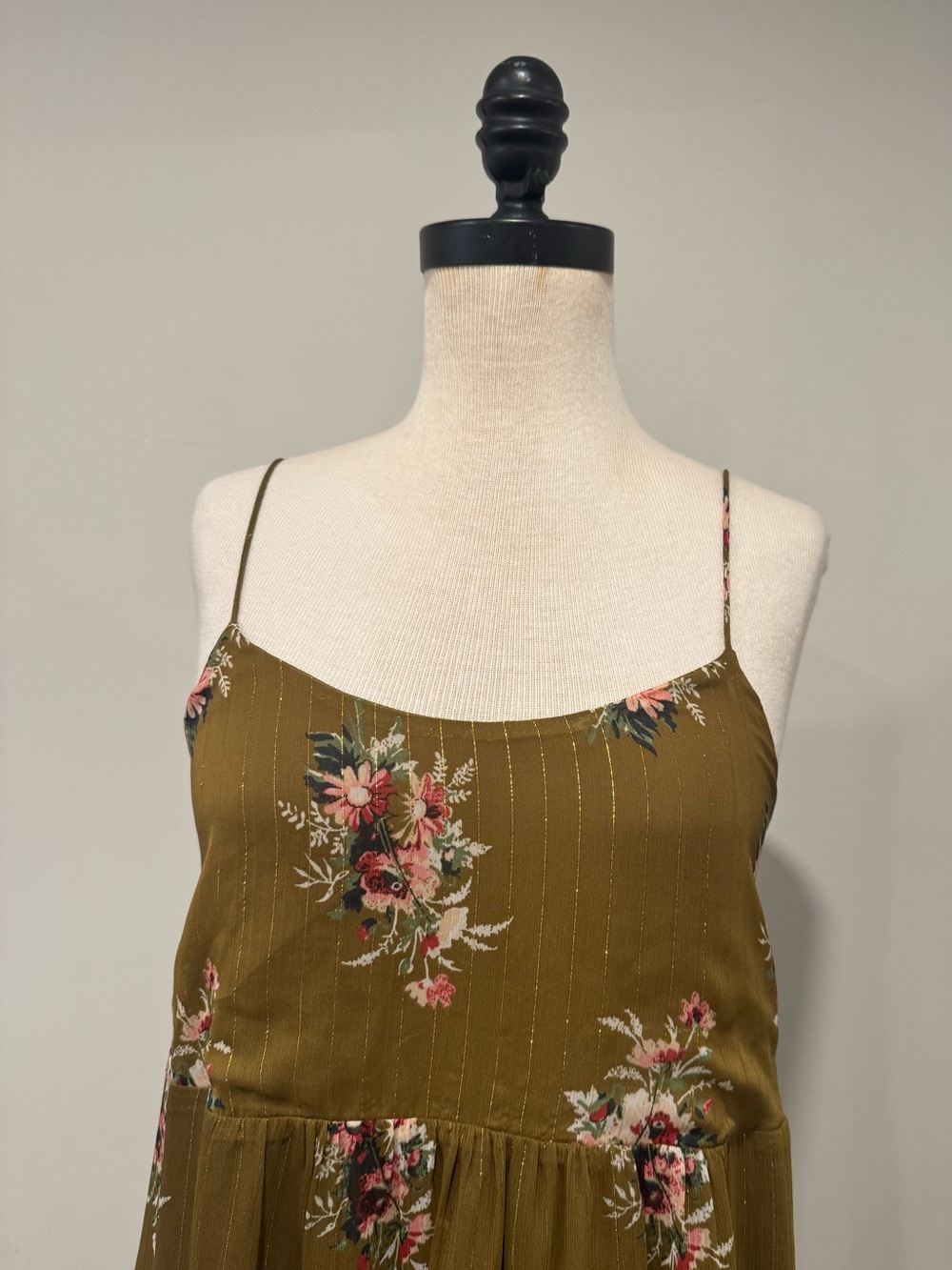 Madewell Cami Tier Midi Dress in Metallic Classic Corsage - Picture 3 of 6